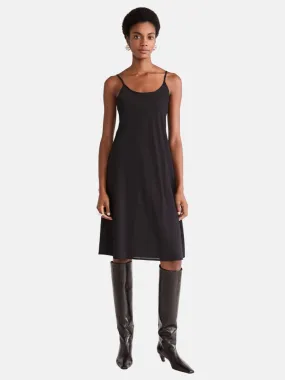 Midi Slip Dress in Black