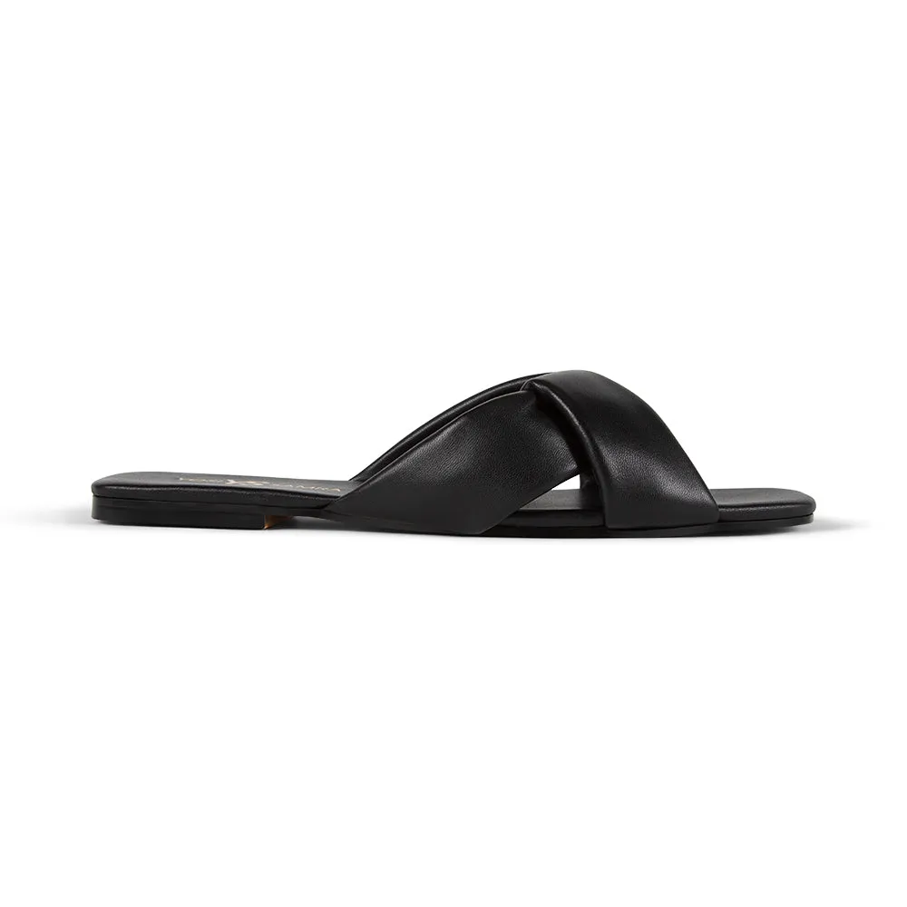 Nancy Slide in Black Leather