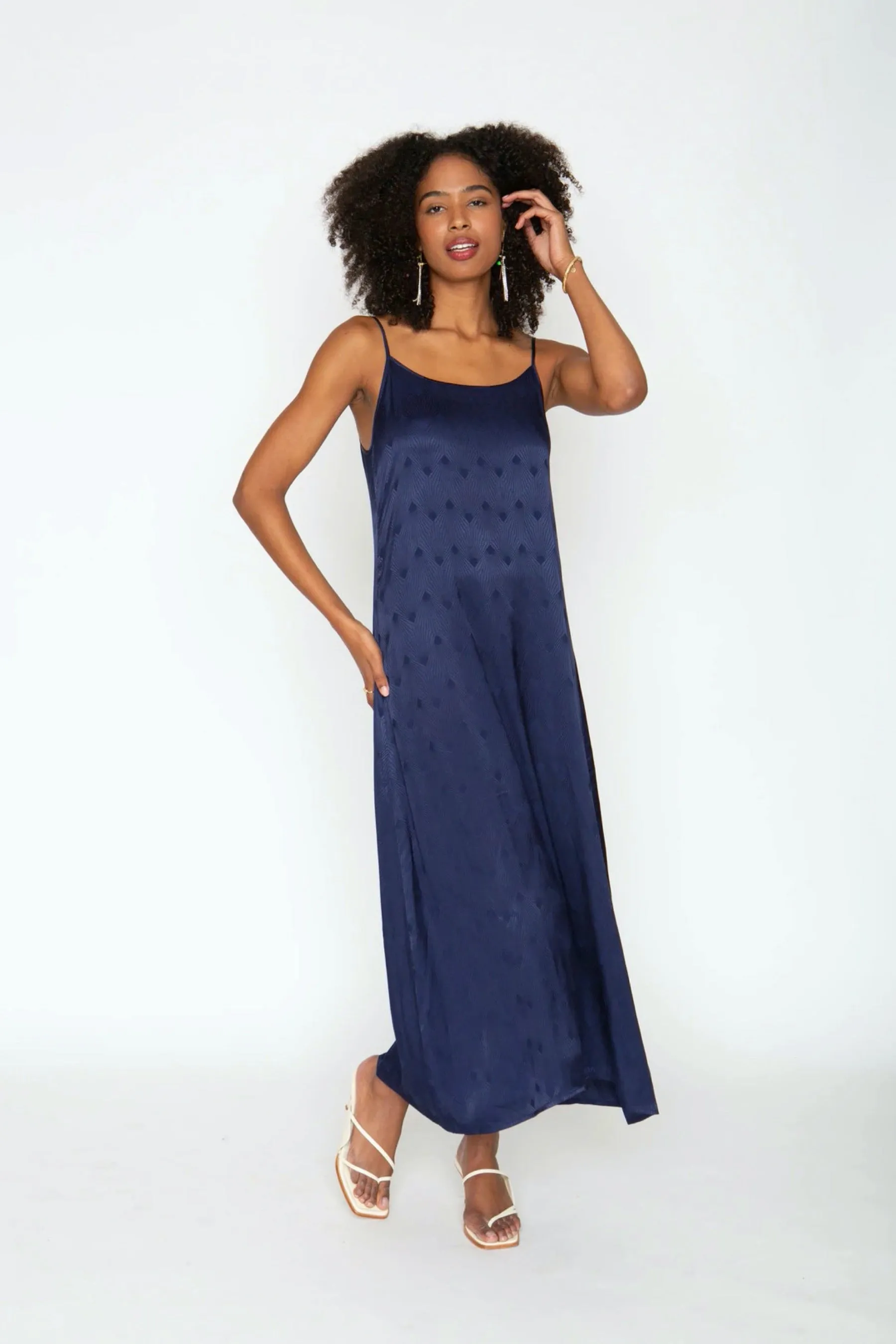 Navy Art Deco Long Slip