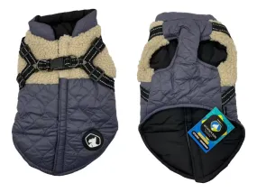 Parka Outdoor Para Mascotas Con Arnés Azul Talla S