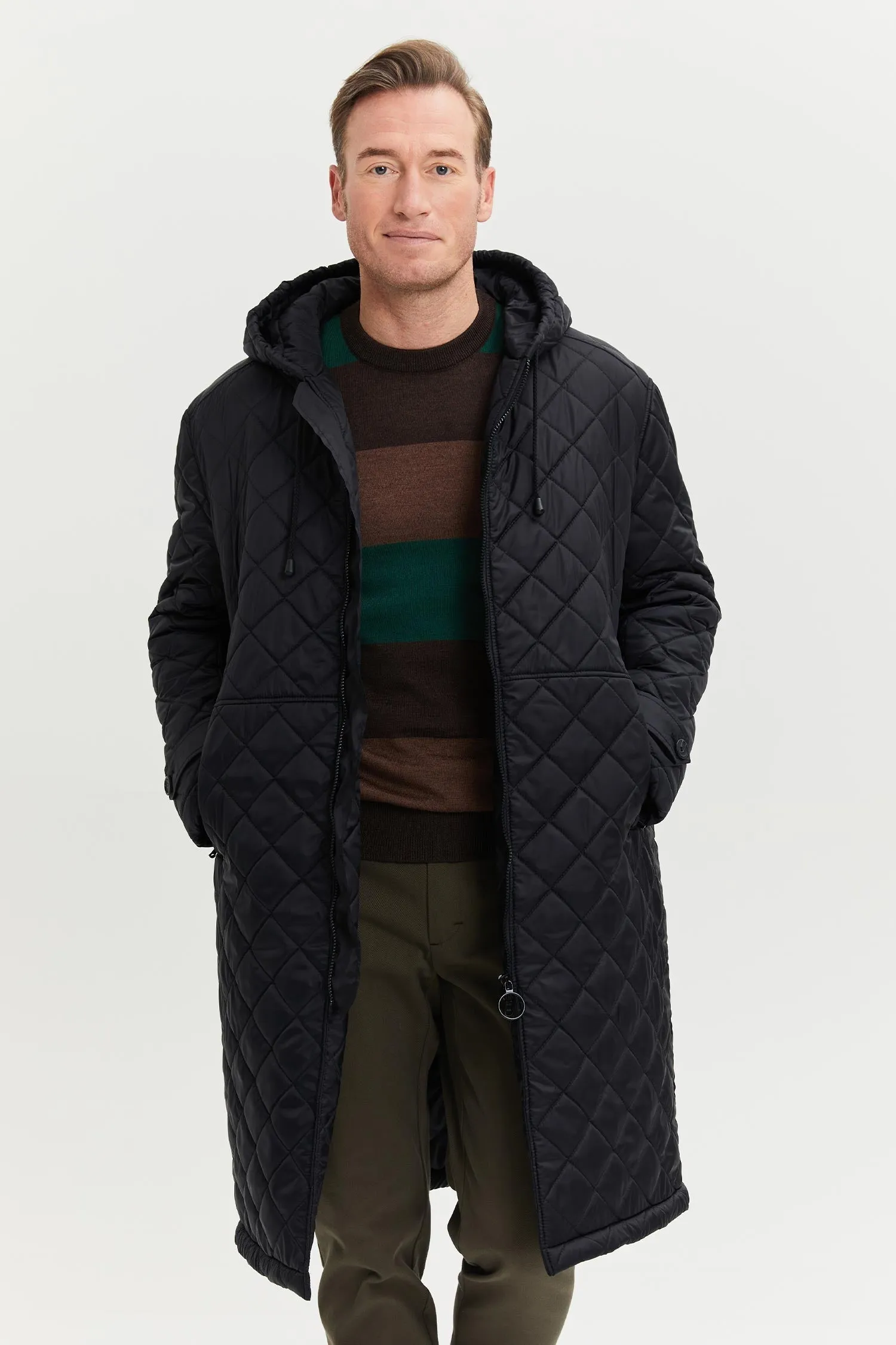 Pentti Water & Wind Repellent Quilted Parka Coat Black