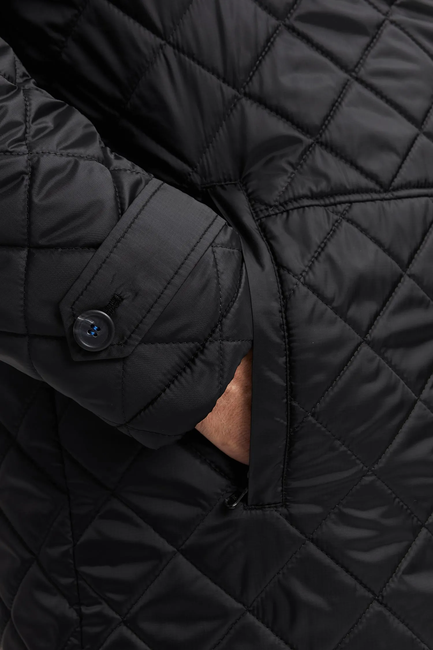 Pentti Water & Wind Repellent Quilted Parka Coat Black