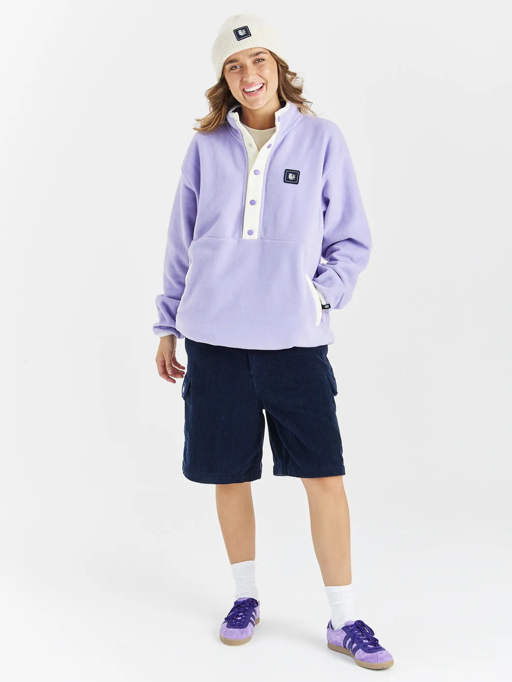 Peyton Popper Neck Fleece Lavender