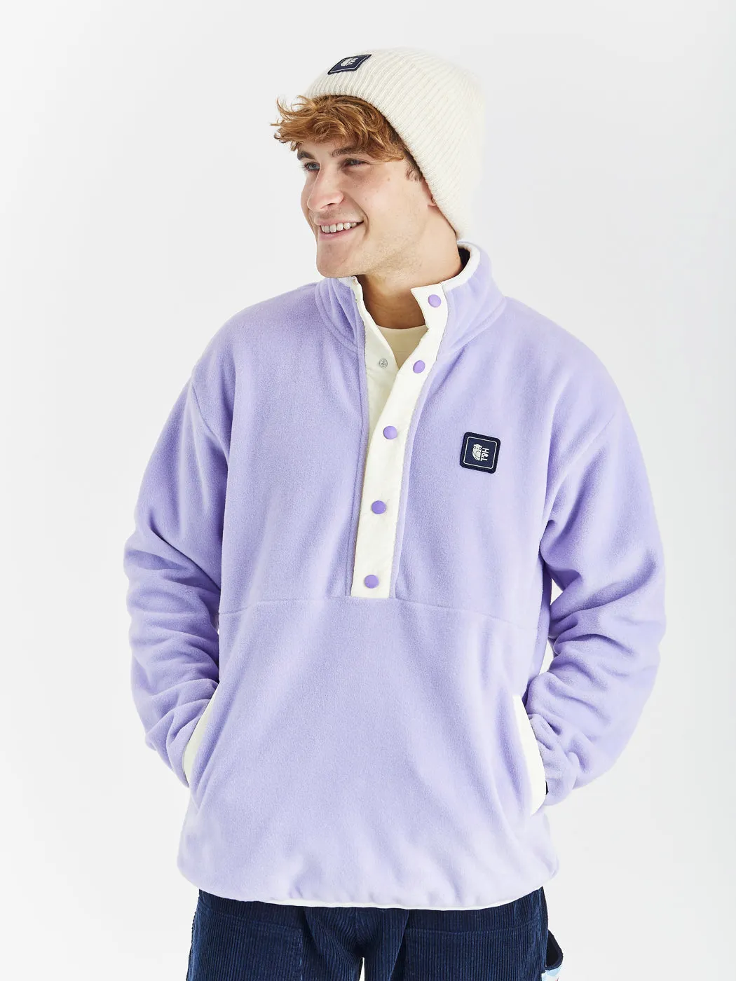 Peyton Popper Neck Fleece Lavender