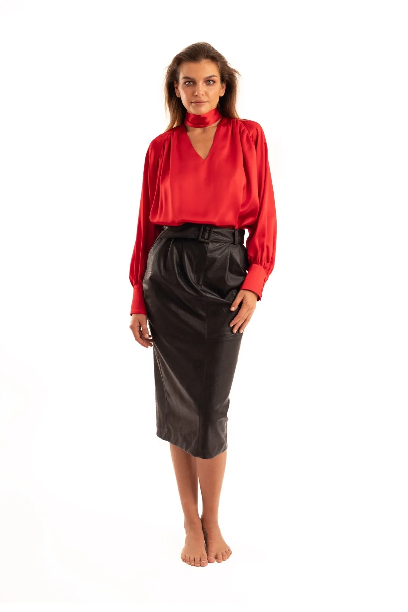 Red Silk Blouse - NOPIN