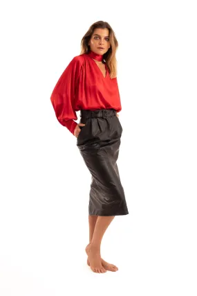 Red Silk Blouse - NOPIN