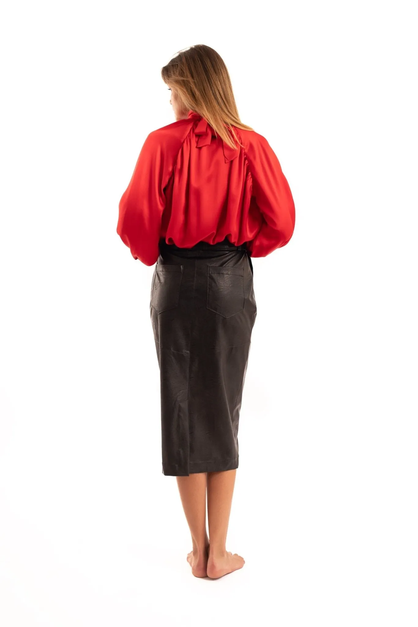 Red Silk Blouse - NOPIN