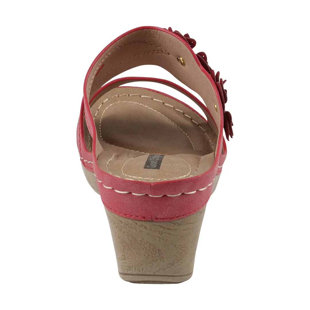 Rita Red Wedge Sandals