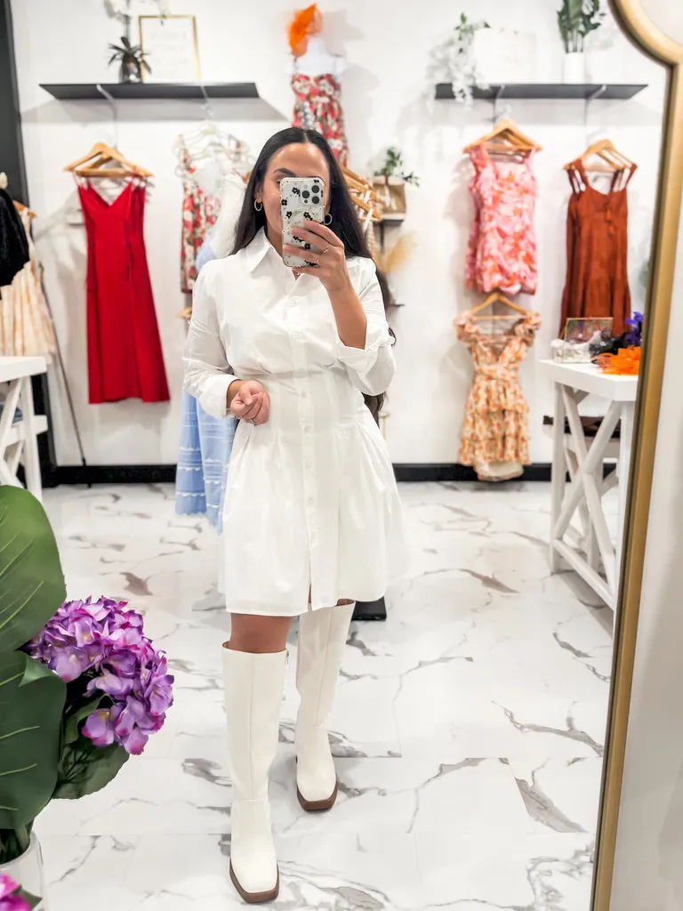 Secret Crush Collard Dress (Off White)