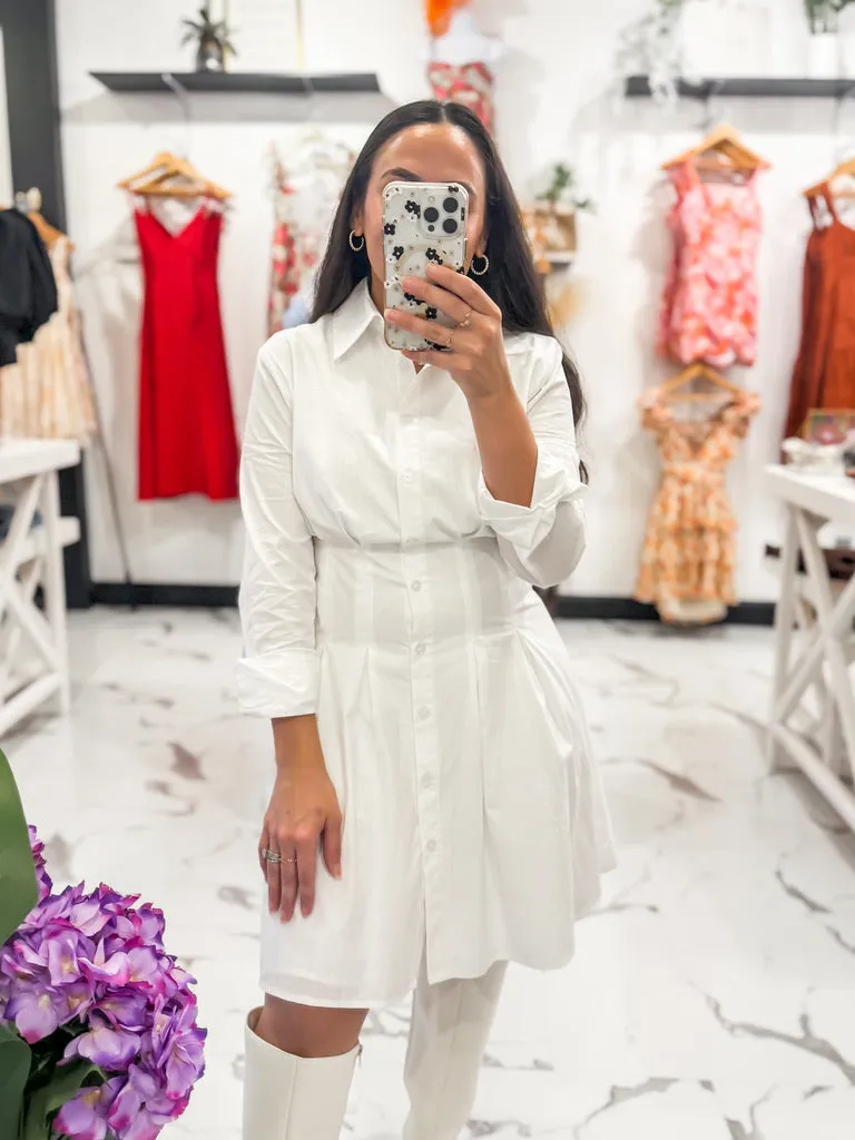 Secret Crush Collard Dress (Off White)