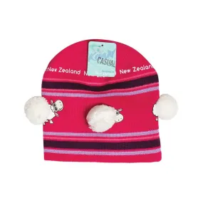 Sheep Pompoms Child Beanie Pink