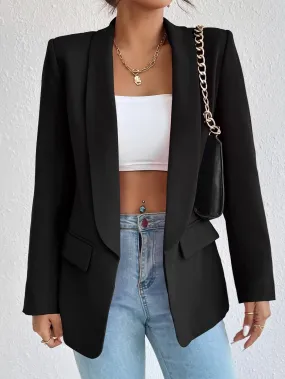 SHEIN Unity Solid Shawl Collar Blazer