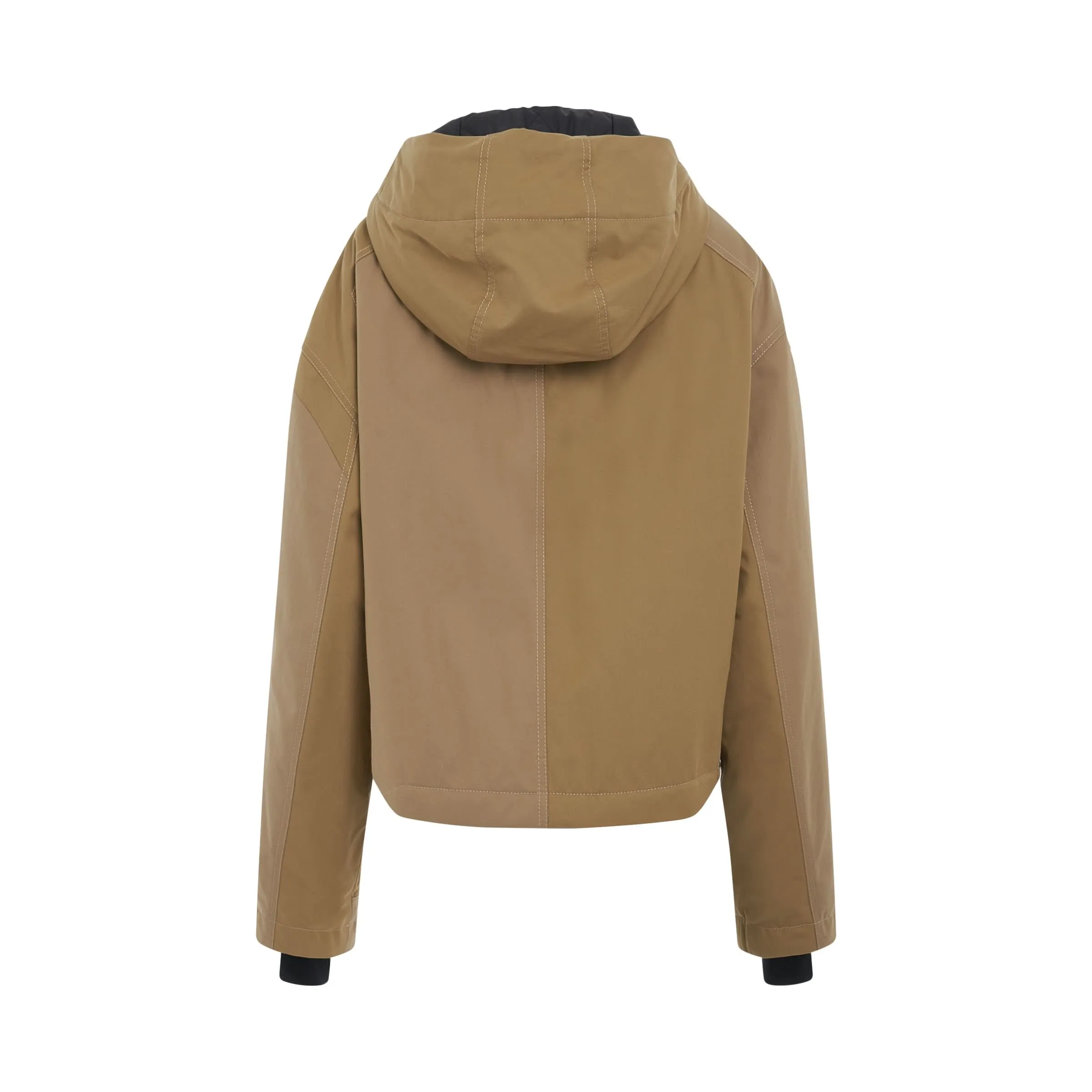 Short Hooded Parka in Beige