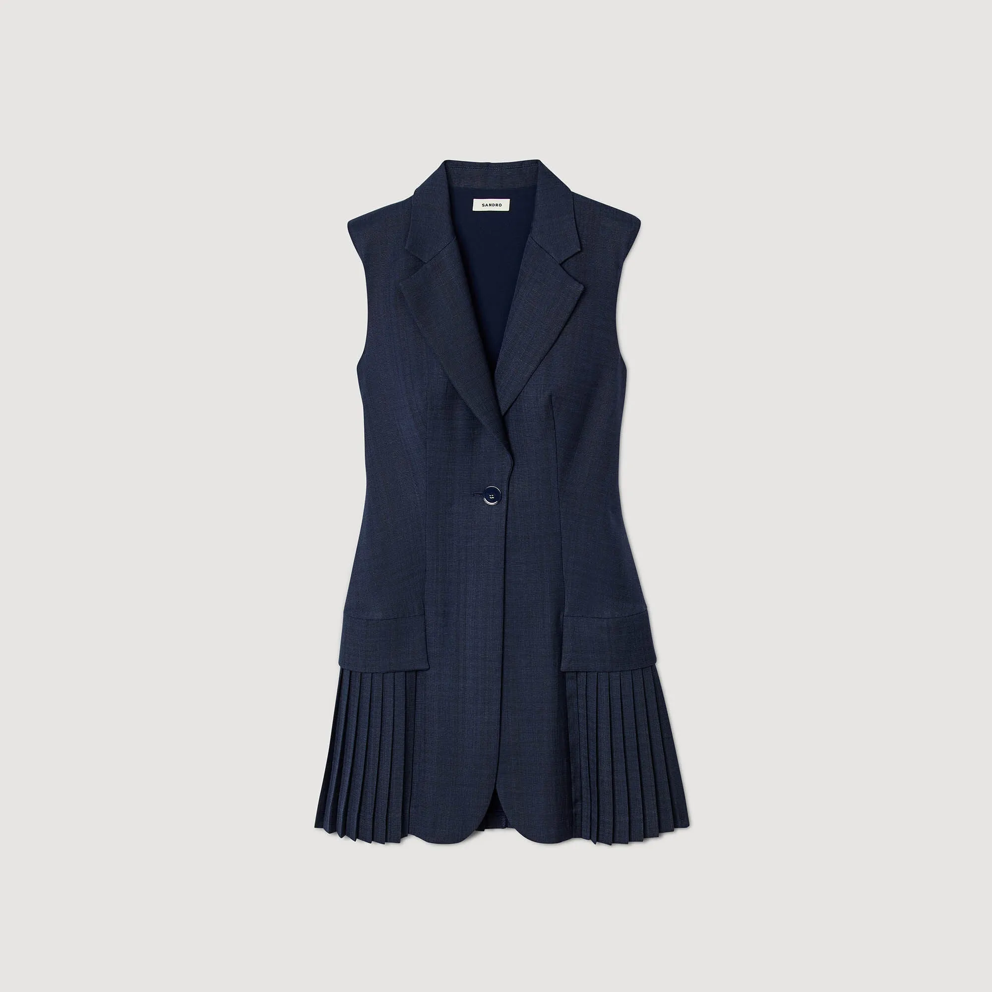 Short Pleated Suit Dress