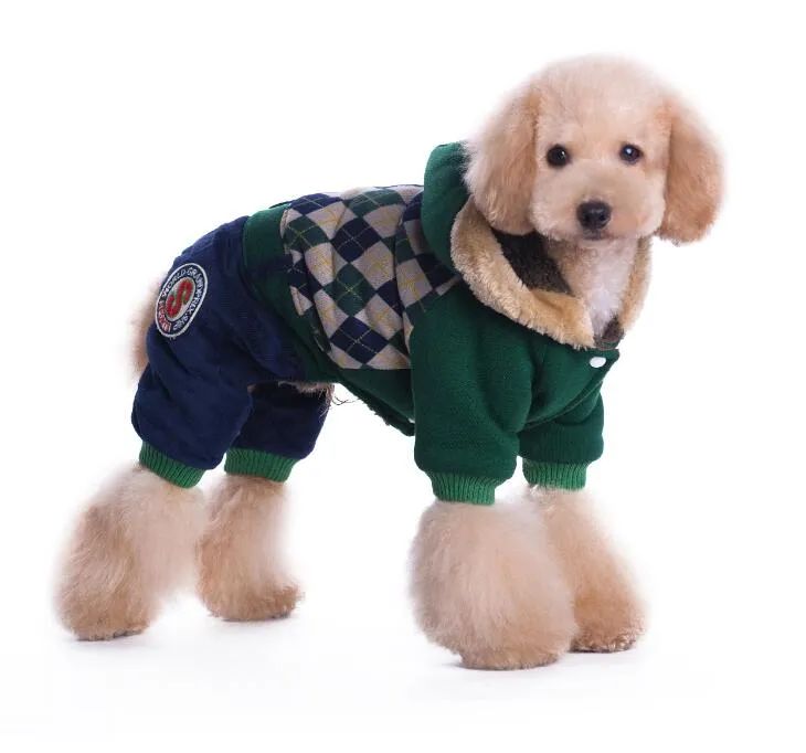 SK2M Pet Dog Warm Clothes Puppy Jumpsuit Hoodies Vest