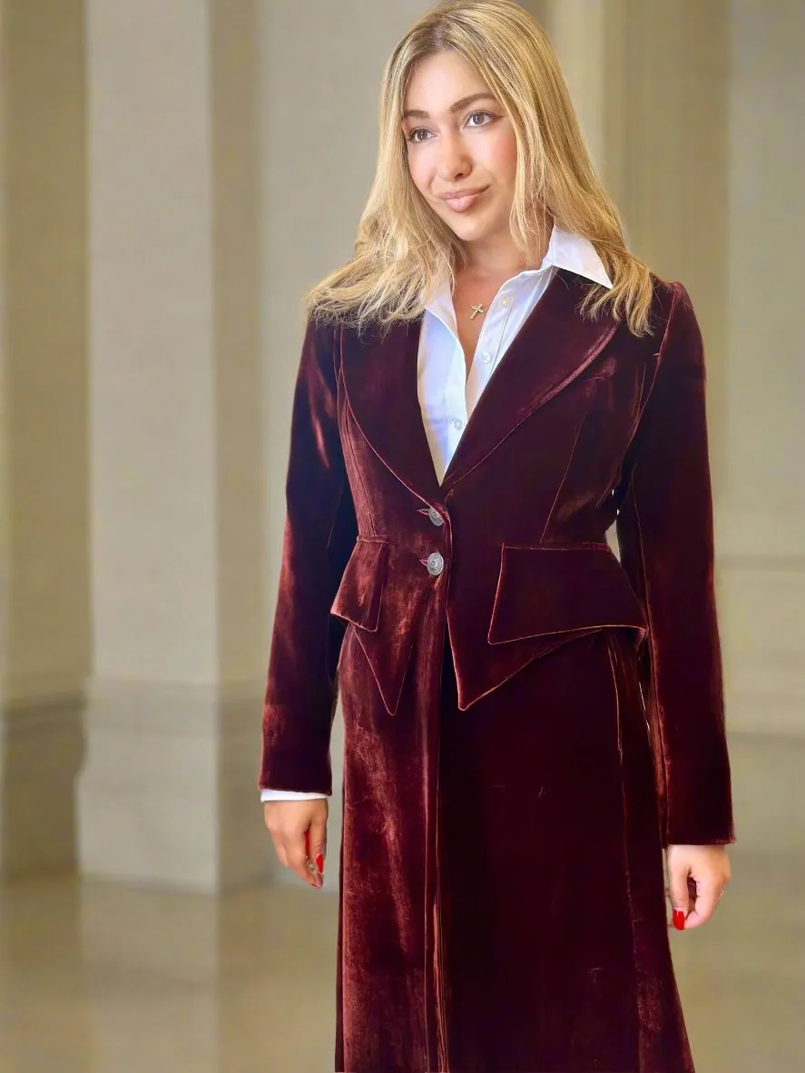 T.ba Verdi Coat Silk Velvet