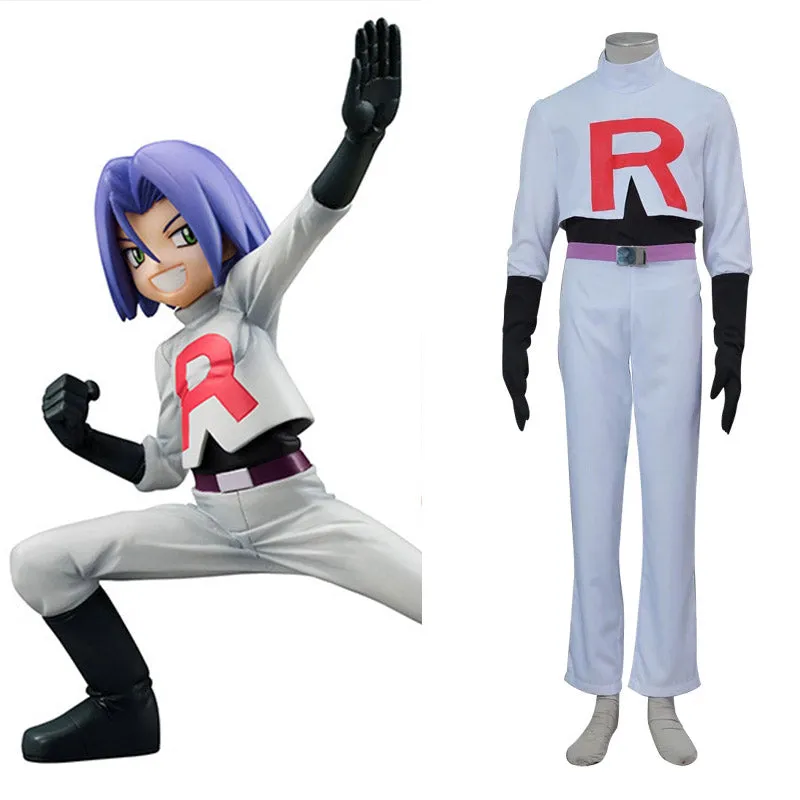 Team Rocket Jesse Musashi Kojirou Costume Anime Pokemon Cosplay Halloween Party Suit