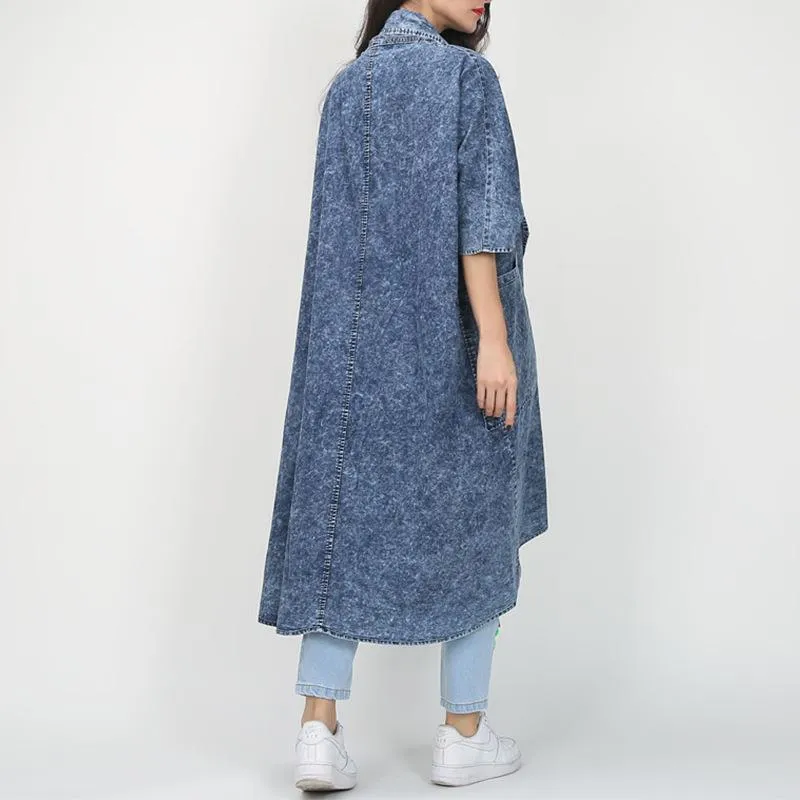 Thin Layered Denim Trench Coat