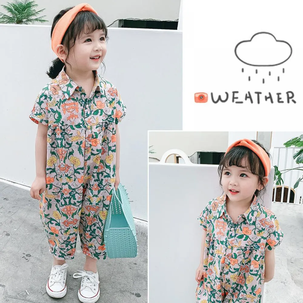 Toddler Girls Summer Floral Jumpsuit Girl Boutique Clothing Wholesale