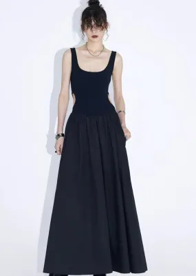 U NECK BACKLESS SLIP DRESS