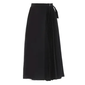 Vintage Irregular Skirt For Women High Waist A Line Patchwork Pleated Solid Midi Skirts Female Summer Clothing