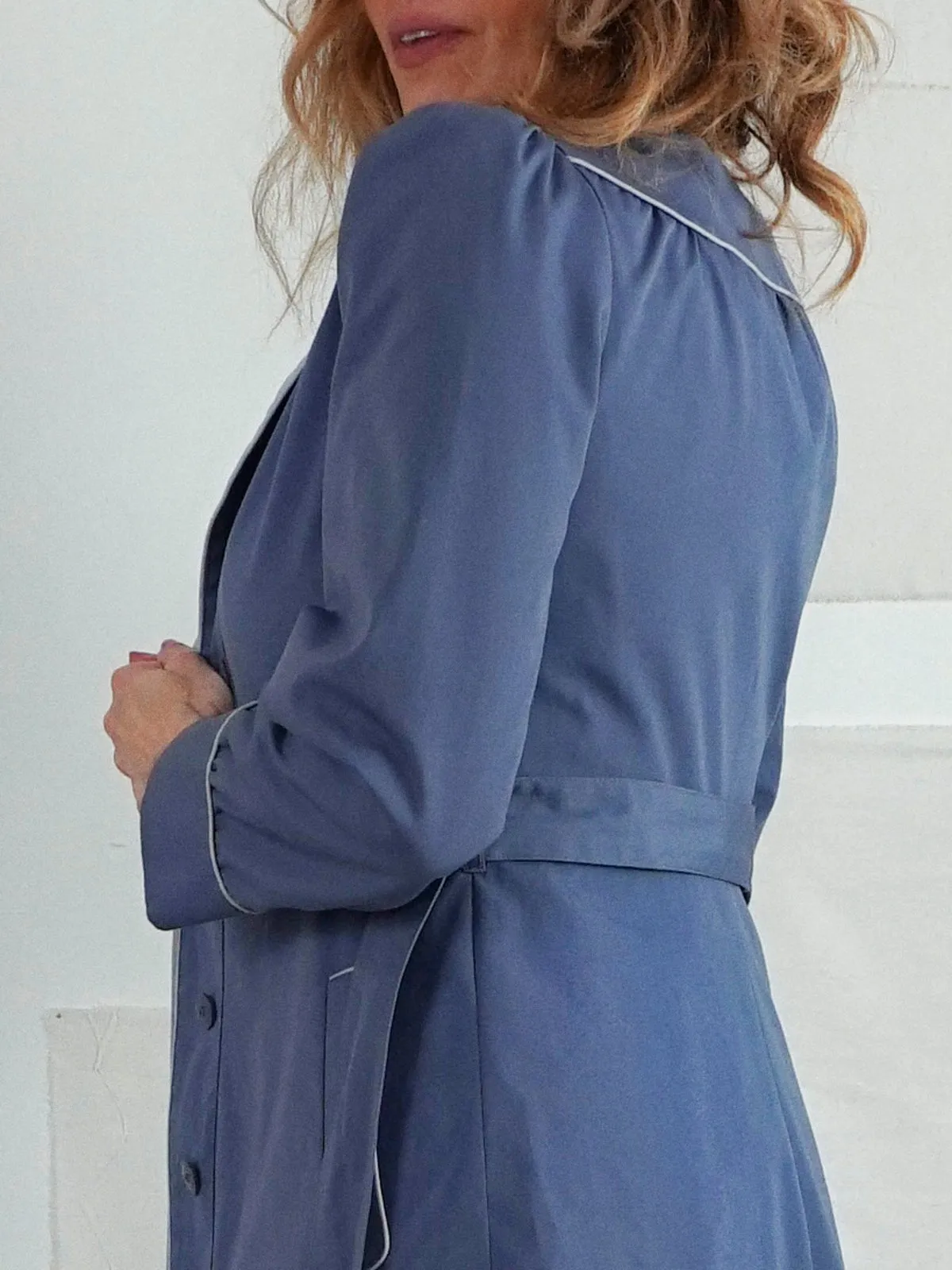 Vintage Periwinkle Trench Coat