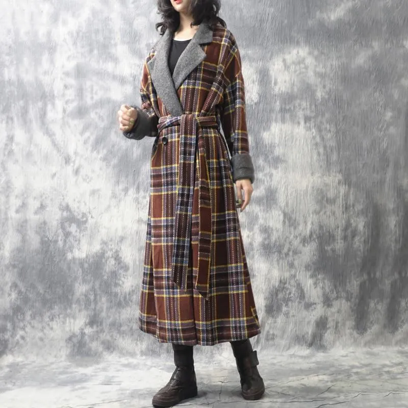 Vintage Plaid Trench Coat