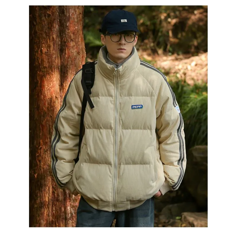 Warmth White Duck Down Thickened Corduroy Down Jacket