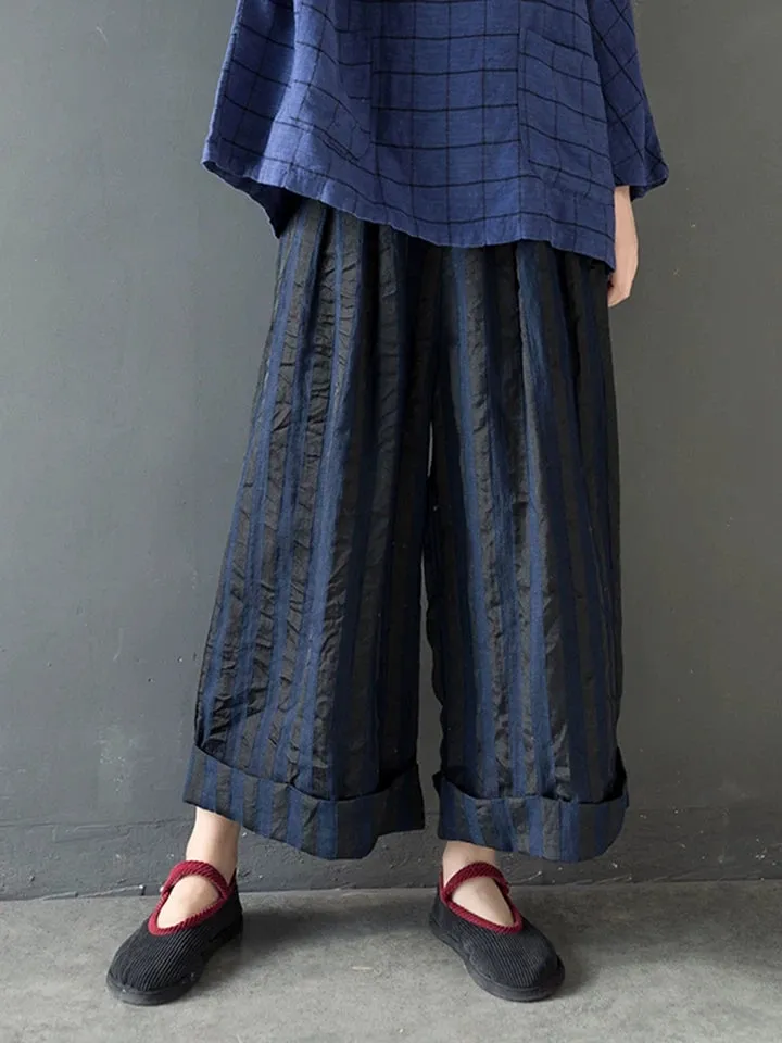 Women Linen Wide Leg Pants/0003