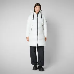 Women's  Hooded Animal free Puffer Coat Isabel in Off white