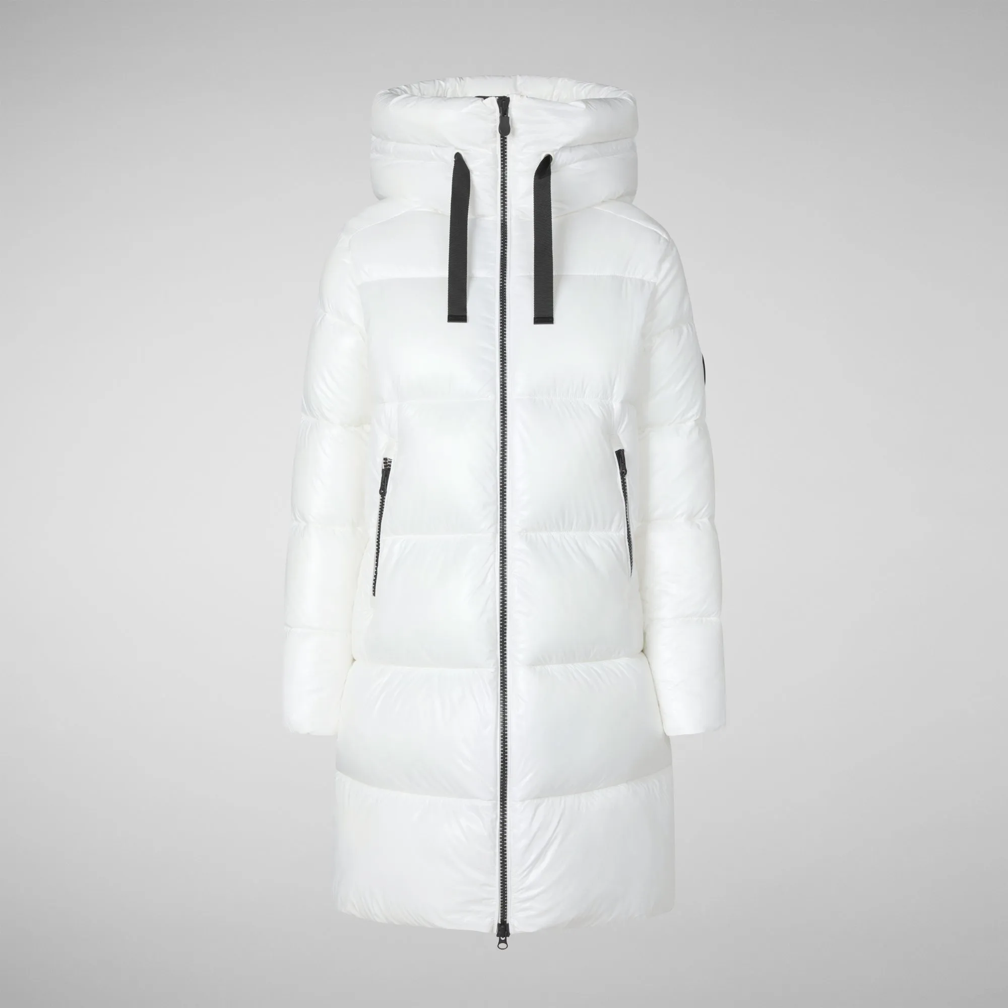 Women's  Hooded Animal free Puffer Coat Isabel in Off white