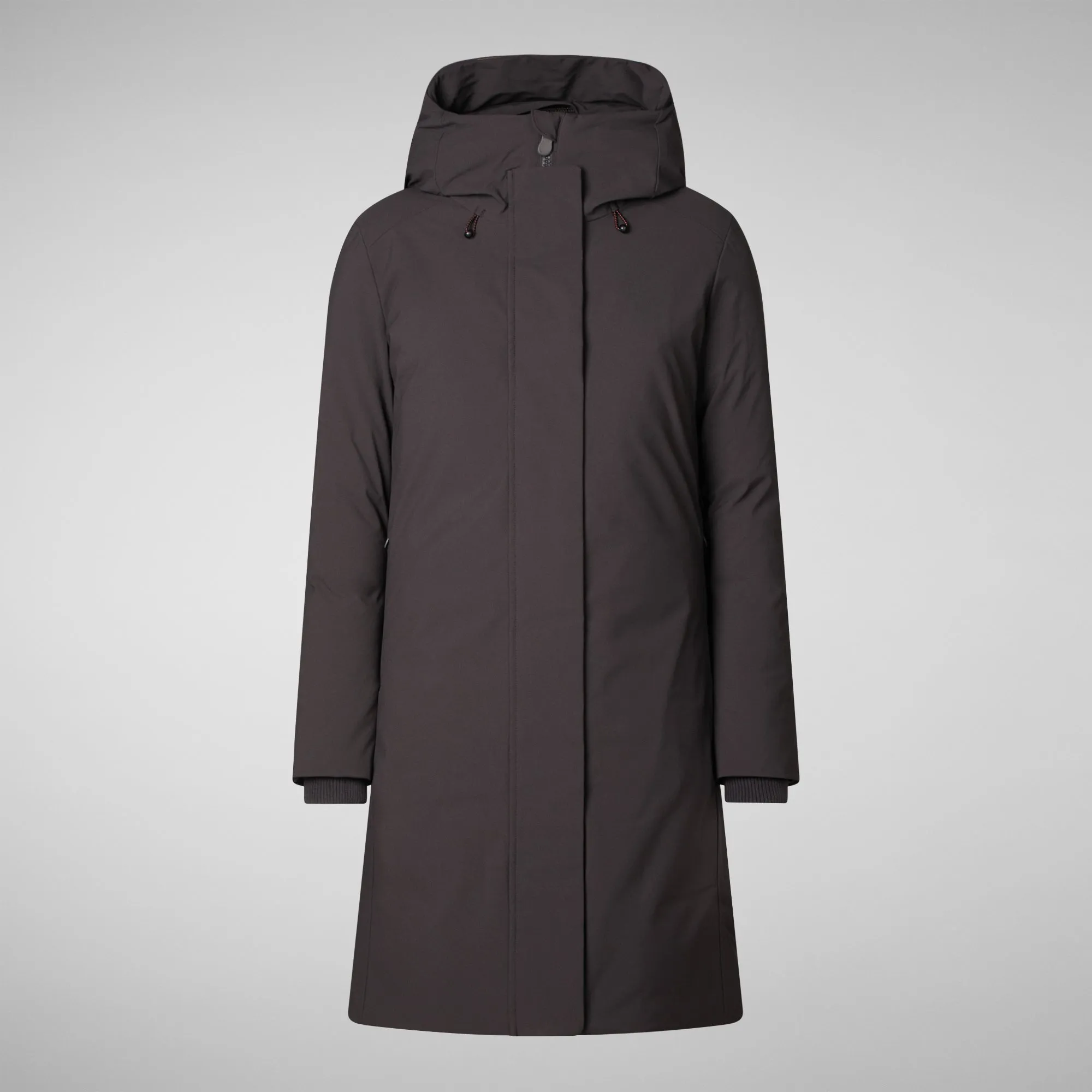 Women's hooded parka Sienna in brown black