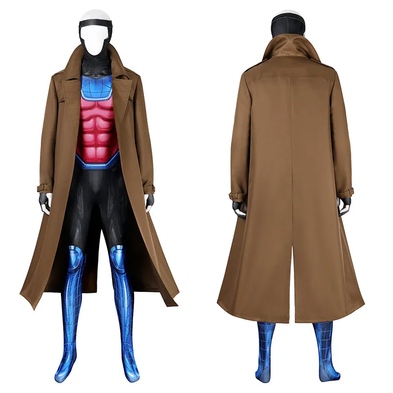 X-Men '97 Gambit Cosplay Costumes Remy Etienne LeBeau Jumpsuit Coat Halloween Suit