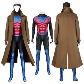 X-Men '97 Gambit Cosplay Costumes Remy Etienne LeBeau Jumpsuit Coat Halloween Suit