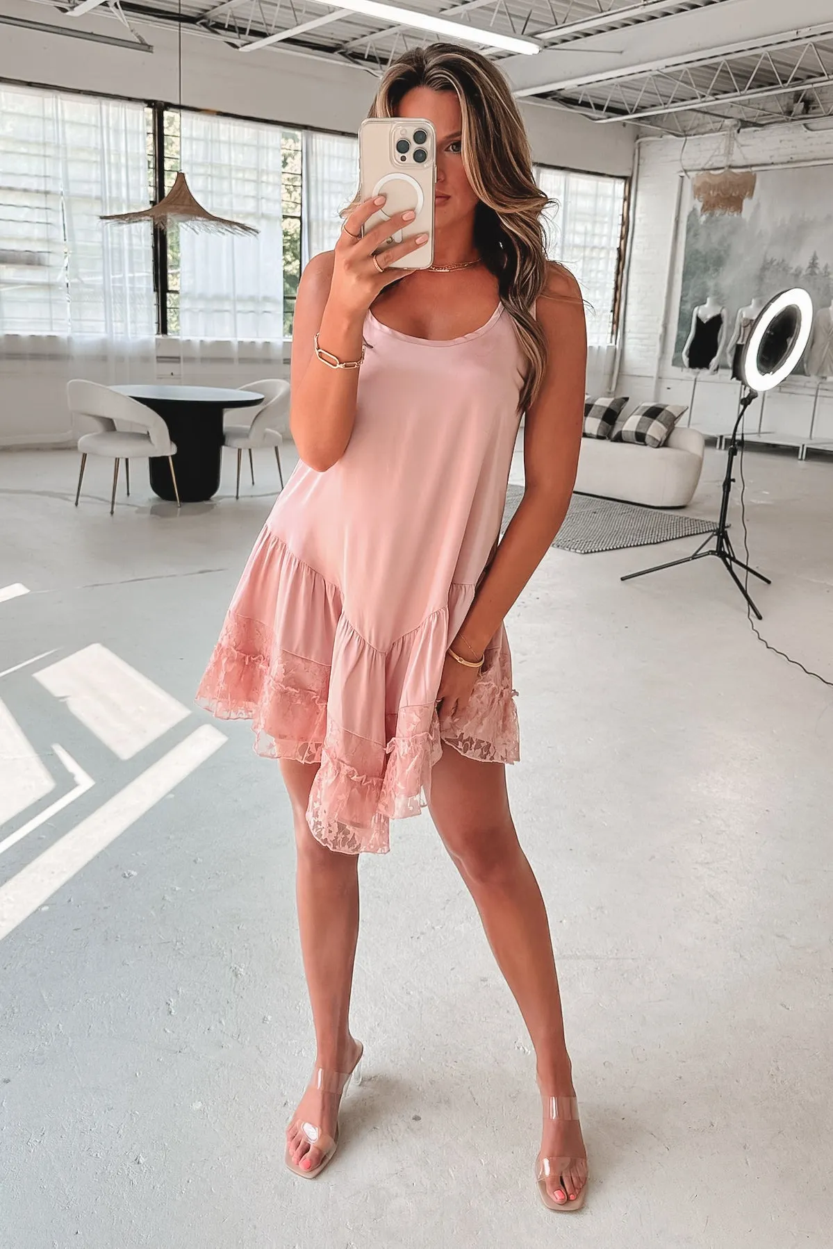 You Make Me Blush Satin Mini Dress